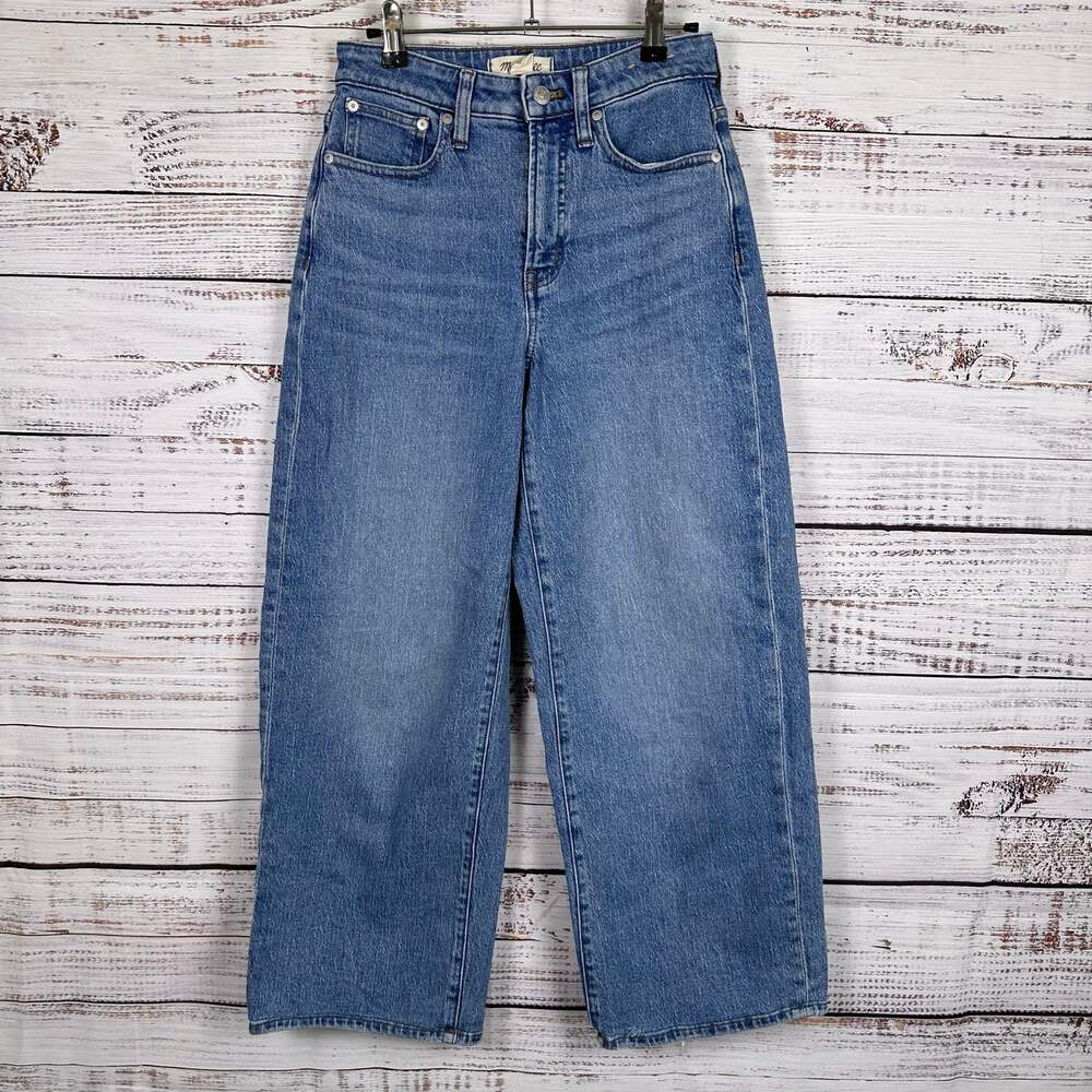 Madewell Curvy Perfect Vintage Wide Leg Blue Jeans Baggy Denim Casual Womens 26